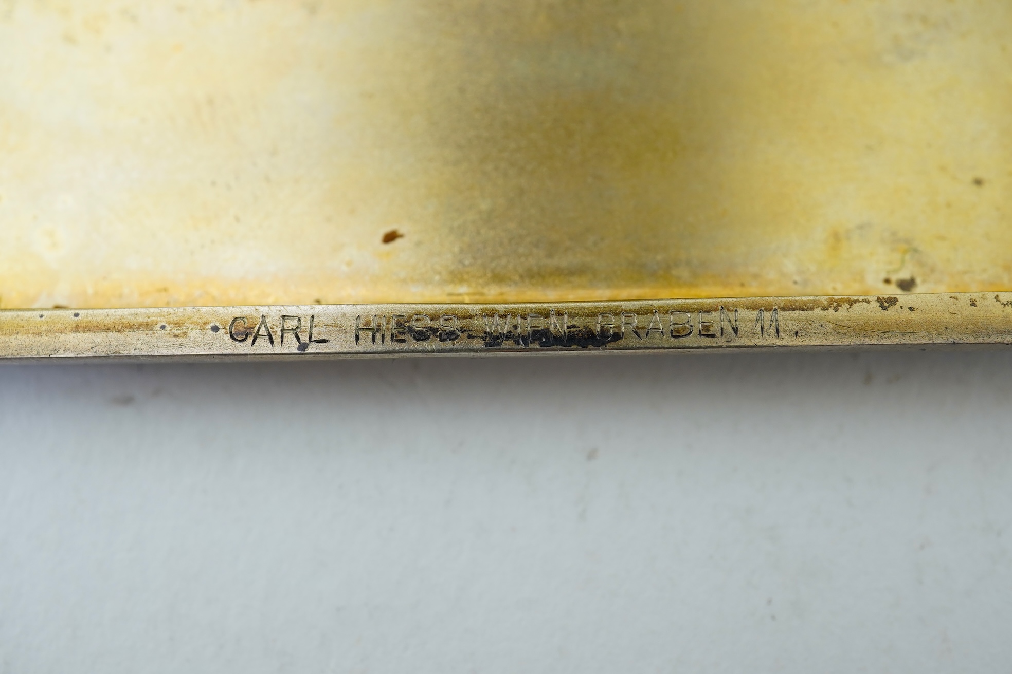 An early 20th century Viennese sterling and blue enamel combination cigarette/vesta case, inscribed Carl Heiss Wien Graben 11